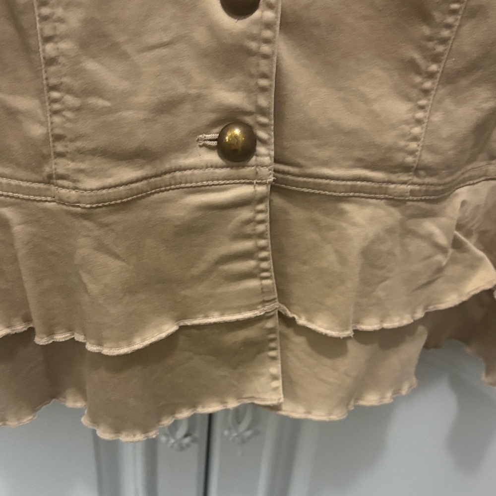 Ruby Rd. Tan Blazer with Ruffle Detail - Picture 5 of 13